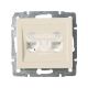 Розетка комп'ютер + телефон Lezard Rain RJ45 CAT5 + RJ11, перлинно-білий перламутр, (без рамки) (703-0288-143)