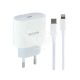 Зарядне для портативних пристроїв 220V (Kakusiga) 1USB-C 20W (з кабелем Type-C-Lightning) (KSC-547)