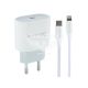 Зарядне для портативних пристроїв 220V (Konfulon) 1USB-C 20W (з кабелем Type-C-Lightning) (DC13)