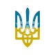 Наклейка герб (силікон) 7,5x4,6 синьо-жовта (68-42)