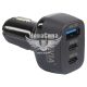 Зарядне для портативних пристроїв 12-24V (Brevia) 1USB-A, 2USB-C, 78W (46078DCUB)