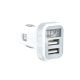 Зарядне для портативних пристроїв 12-24V (ДК) 2USB-A 2100mA, LED Дисплей, Біле (DK-CT04W)