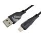 Кабель для зарядки моб. телеф. USB-A to Lightning (Maxxter) 1м. чорний (UB-L-USB-02-1m)