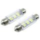 Лампочка 2-ох цокольна LED T11_C5W SMD біла 6-діодів 12V-5Вт SV8.5-8 39мм. (Solar) (к-т.-2шт.) (LS276_B2)