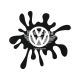Наклейка Клякса Volkswagen (чорна) 12х11 (105-1)