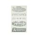 Наклейка с надписью в ряд (VP Racing, Recaro, Bridgestone, Magneti Marelli) (серебряная) 28х14 (62-55)