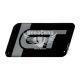 Наклейка з написом GT (чорне тло) (силікон) 7.5х3.5 (72-14)
