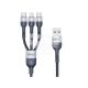 Кабель для зарядки моб. телеф. USB-A to Type-C + Lightning + MicroUSB (Brevia) 1.2м. чорний, Box (59120BULMCC1)
