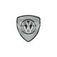 Наклейка логотип Volkswagen в формі щита (силікон) 6х5,3 (77-3)