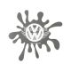 Наклейка Клякса Volkswagen (срібна) 12х11 (105-1)