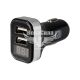 Зарядне для портативних пристроїв 12-24V (ДК) 2USB-A 2100mA, LED Дисплей, Чорне (DK-CT04B)