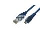 Кабель для зарядки моб. телеф. USB-A to MicroUSB (Gresso) 0.8м. синій (GR0.8AMBMNF)