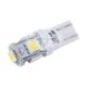Лампочка без цоколя LED T10_W5W SMD біла 5-діодів 24V W2.1x9.5d (Solar) (к-т.-2шт.) (SL2530)