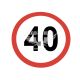 Наклейка обмежувач швидкості (40) діам.12,2