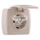 Розетка одинарна Lezard Demet з/з з кришкою, крем (711-0300-123)