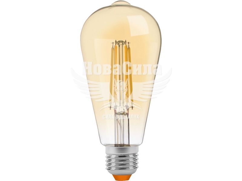 VIDEX Світлодіодна лампа E27 Filament 6Вт 2200K ST64FAD Бронза діммер