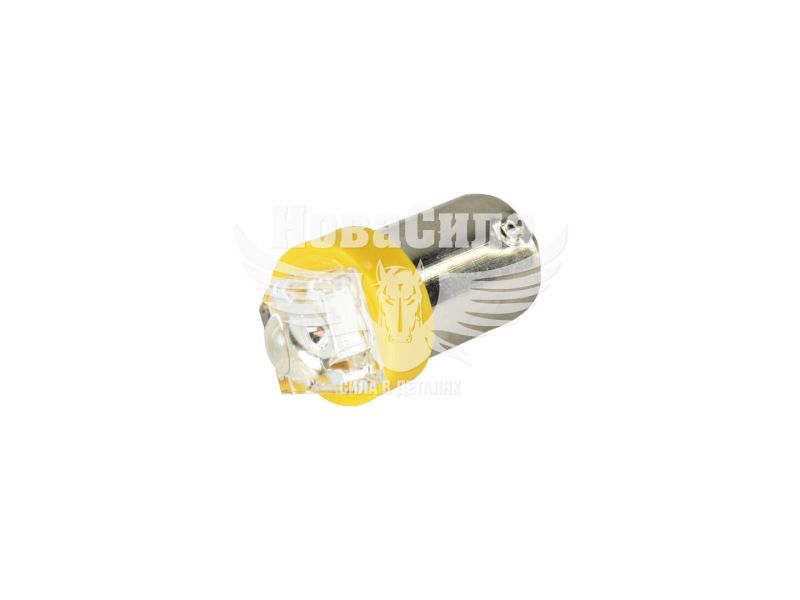 Лампочка з цоколем LED T4W LEDS жовта 1-діод 24V-0,7Вт BA9s (Futura) (упак.-10шт.)