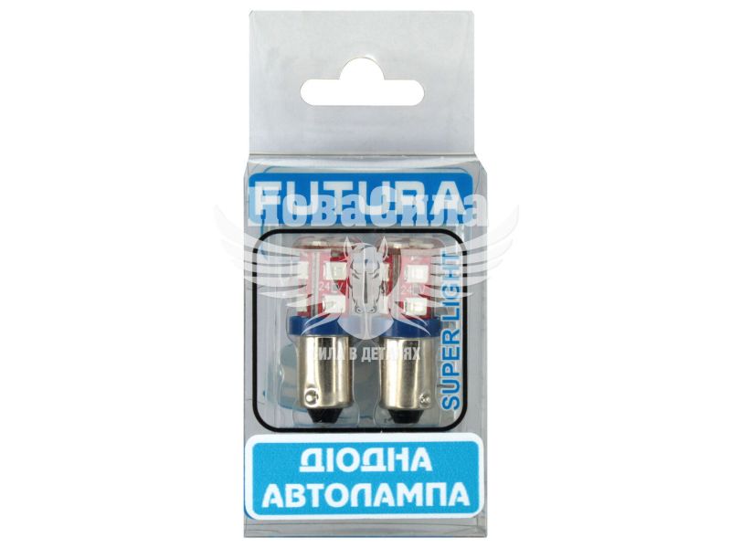 Лампочка з цоколем LED T4W SMD синя 12-діодів 24V-2,5Вт BA9s (Futura) (к-т.-2шт.)