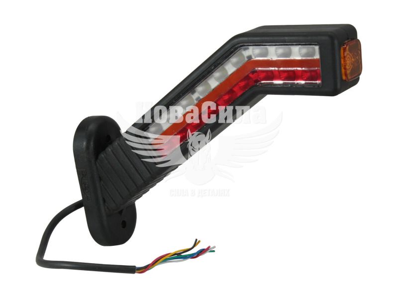 Ліхтар габаритний ріжок (Isiksan) LED 12-24V косий довгий (led) правий