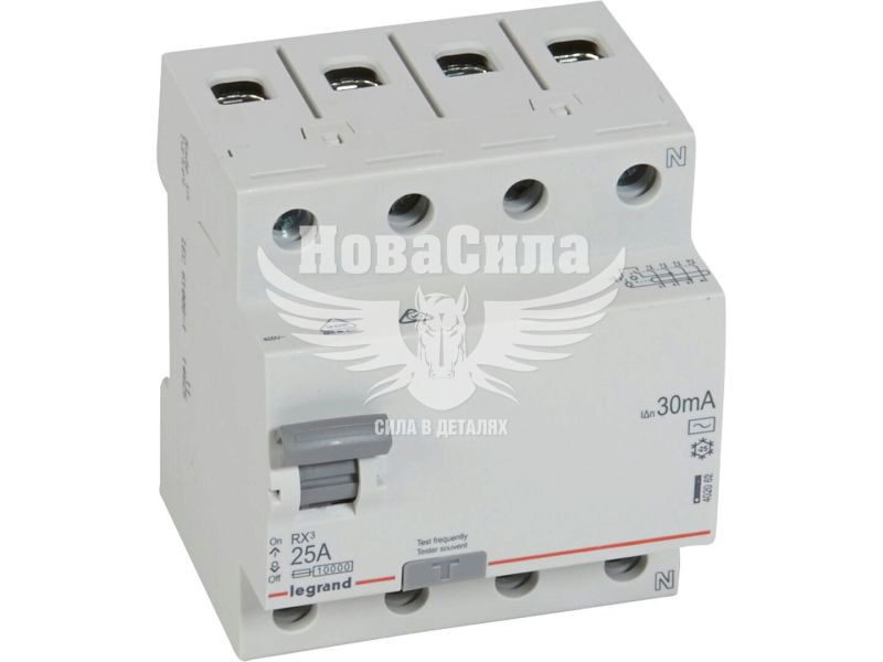 LEGRAND Вимикач диференціального струму ПЗВ RX3 3P+N 25А 30mA AC