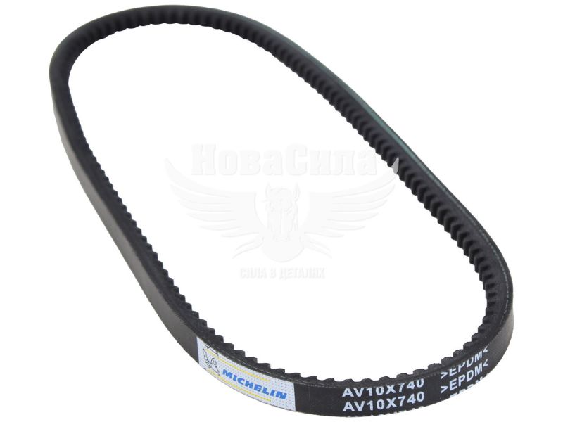 Ремінь клиновий 10х740 зуб. (Michelin) генер. VW Golf II з83-91р.в. (1.3, 1.6, 1.8)