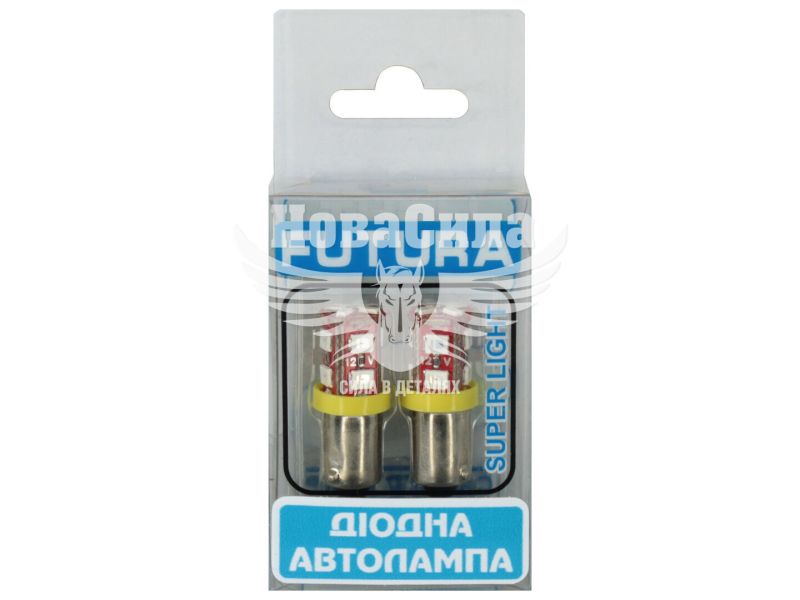 Лампочка з цоколем LED T4W SMD жовта 12-діодів 12V-2,5Вт BA9s (Futura) (к-т.-2шт.)