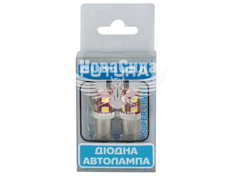 Лампочка з цоколем LED T4W SMD біла 12-діодів 12V-2,5Вт BA9s (Futura) (к-т.-2шт.)