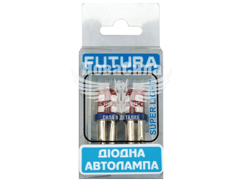Лампочка з цоколем LED T4W SMD синя 12-діодів 12V-2,5Вт BA9s (Futura) (к-т.-2шт.)