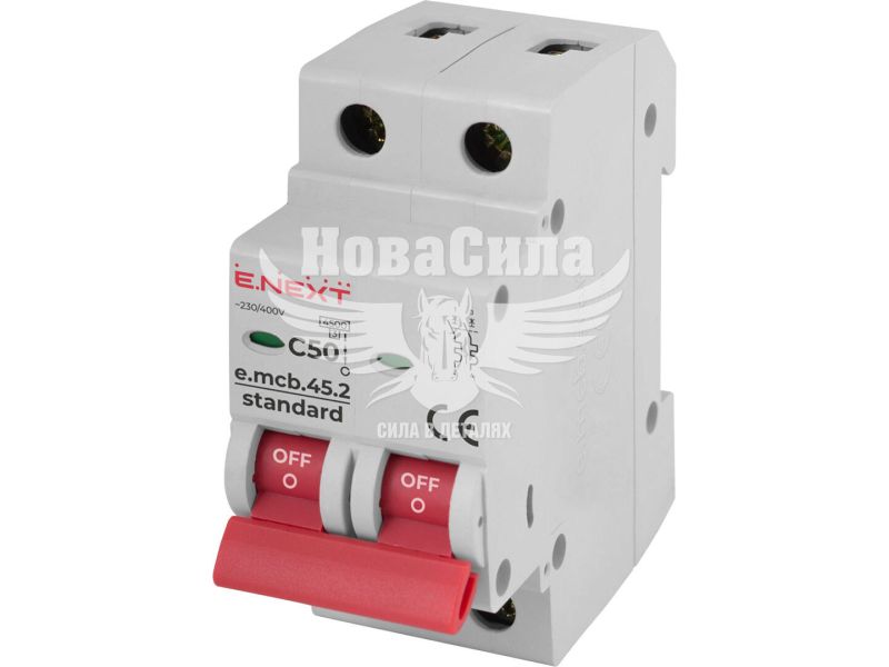Автоматичний вимикач E.NEXT e.mcb.stand.45.2.C50 2P C50A 4,5kA 2М (s002022)