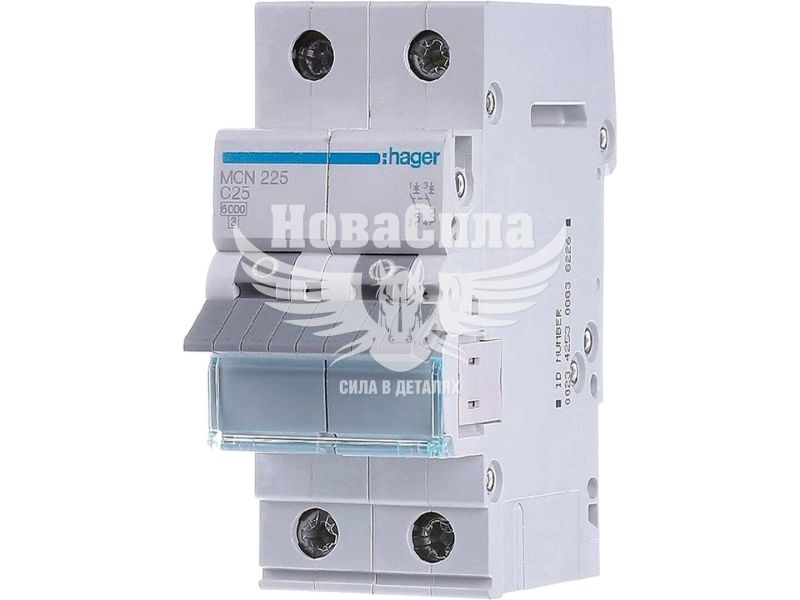 Автоматичний вимикач Hager 2P C25A 6kA 2М (MCN225)