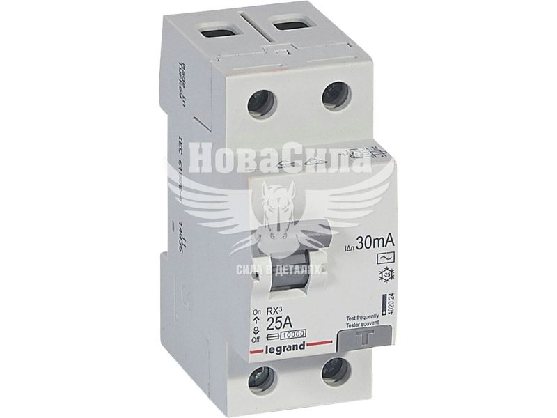 Вимикач диференціального струму LEGRAND RX3 1Р+N 25А 30mA AC (ПЗВ) (402024)