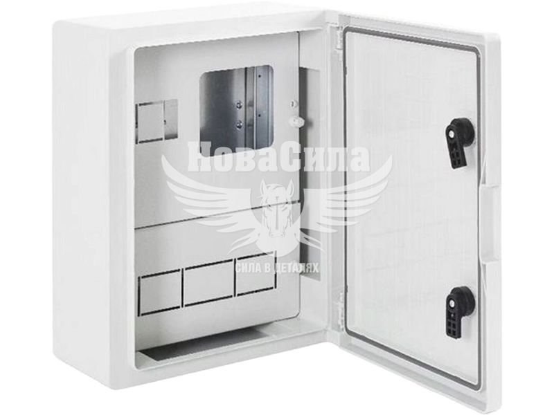 Корпус удароміцний з АБС-пластика E.NEXT e.plbox.300.400.165.1f.15m.blank, 300х400х165мм, IP65 з панеллю під 1- фазний лічильник та 15 модулів (CP5202)