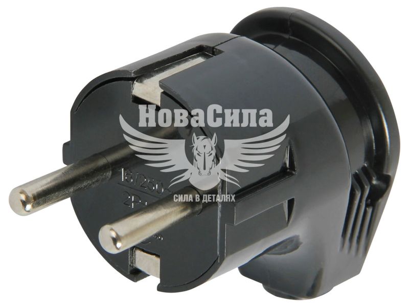 Вилка електрична E.NEXT e.plug.angle.008.16,з заземленням, 16А кутова чорна (s9100005)