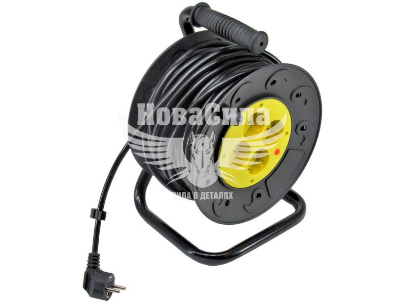 Мережевий подовжувач на котушці PowerPlant 30м, 10А, 4 розетки (PPRA10M300S4)
