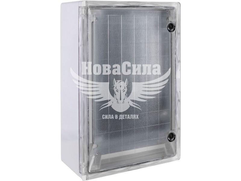 Корпус удароміцний з АБС-пластика E.NEXT e.plbox.400.600.200.tr, 400х600х200мм, IP65 з прозорими дверцятами (CP5015)