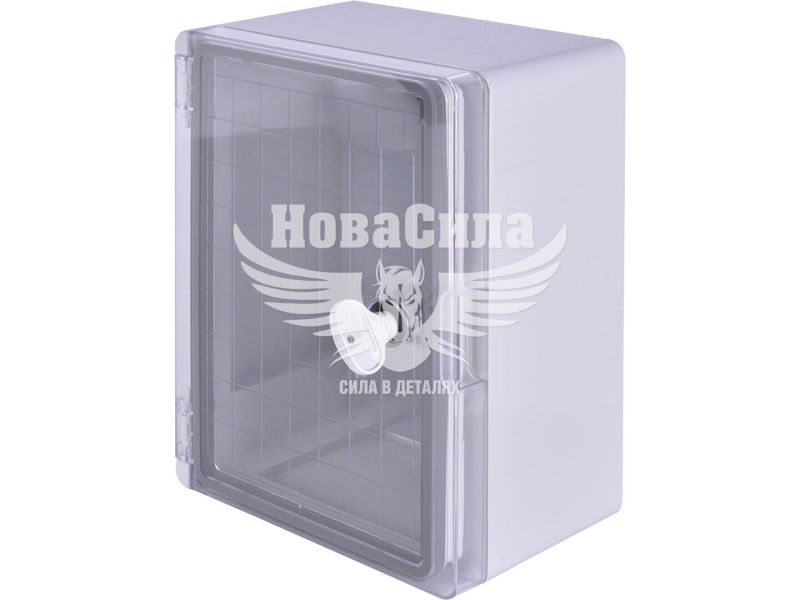Корпус удароміцний з АБС-пластика E.NEXT e.plbox.210.280.130.tr, 210х280х130мм, IP65 з прозорими дверцятами (CP5011)