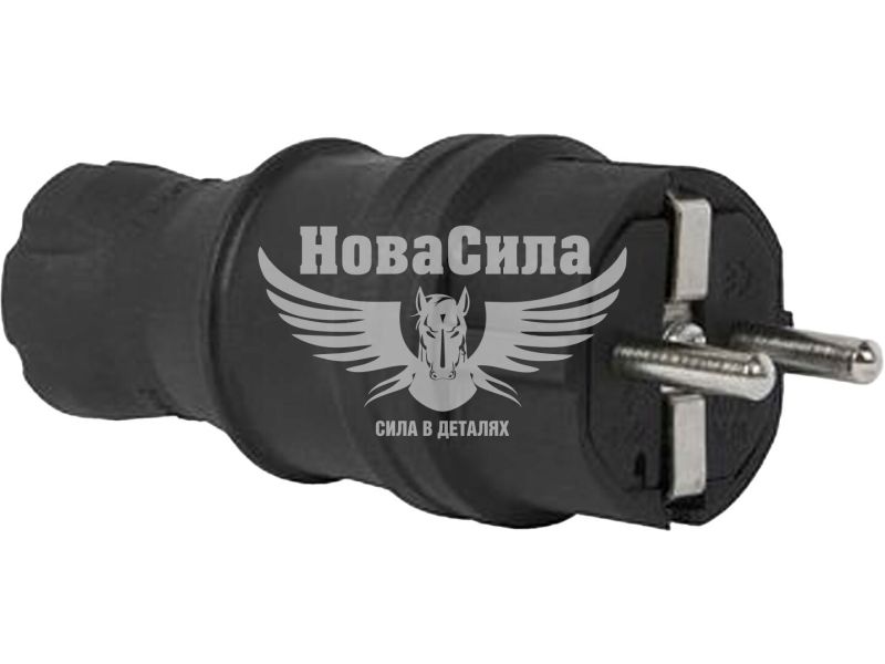 Вилка пряма каучукова E.NEXT e.plug.rubber.028.16, з заземленням, 16А (s9100023)