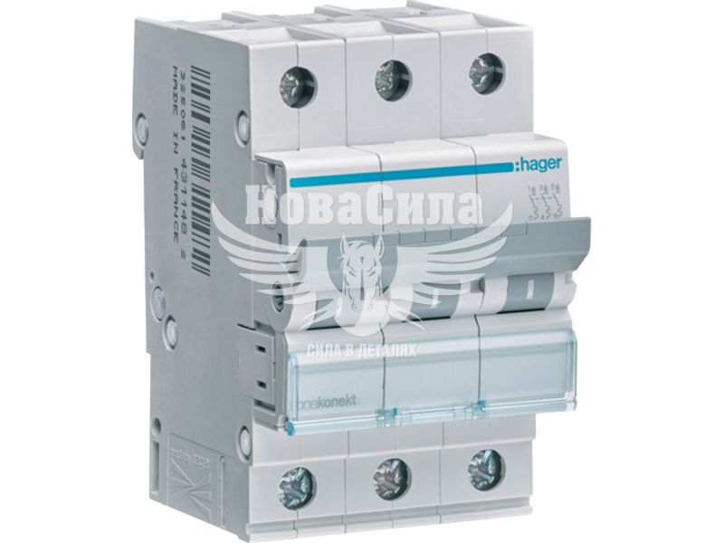 Автоматичний вимикач Hager 3P C25A 6kA 3M (MCN325)