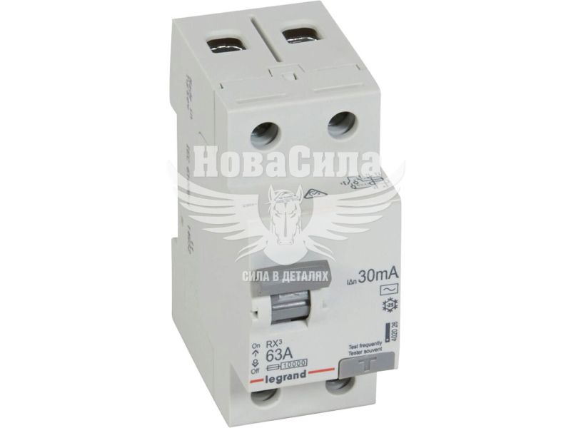 Вимикач диференціального струму LEGRAND RX3 1Р+N 63А 30mA AC (ПЗВ) (402026)