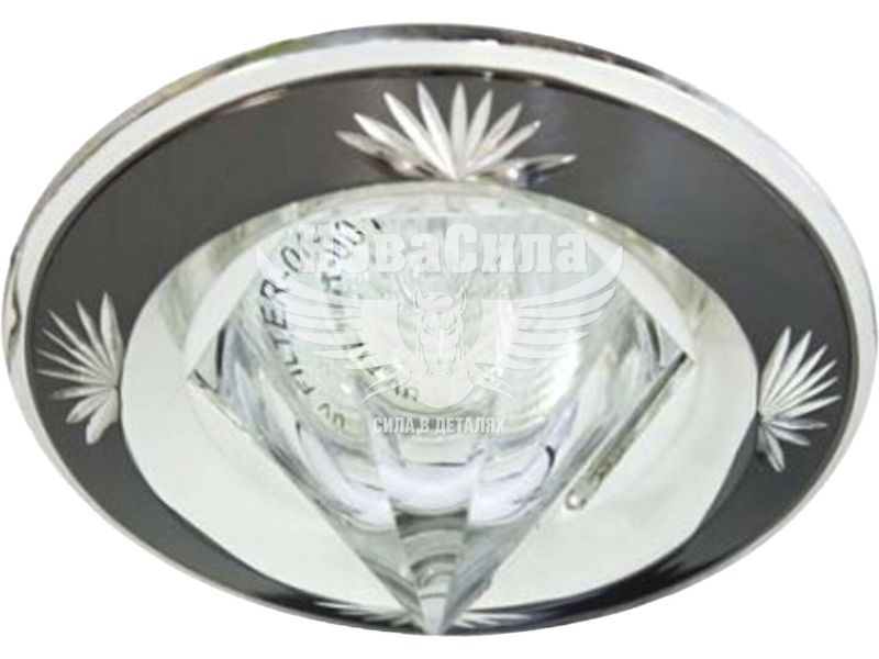 Світильник вбудований Feron DL2012 круглий під лампу G5.3 MR16, чорне срібло (1939)