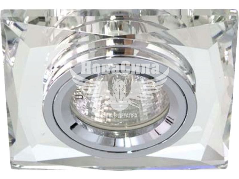 Світильник вбудований Feron 8150-2 квадратний під лампу G5.3 MR16, срібло (3489)