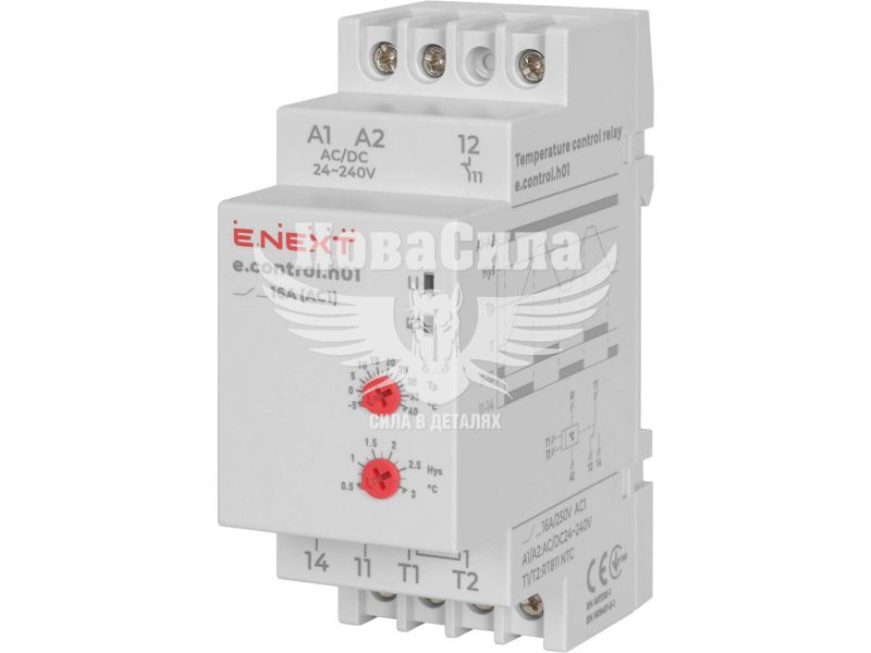 Реле контролю температури E.NEXT e.control.h01, 16A, АС/DC 24-240, -5…+40 °С (i0310016)