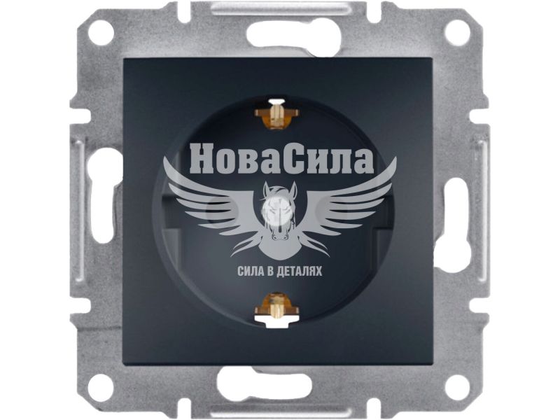 Розетка одинарна Schneider Electric Asfora з/з, антрацит, (без рамки) (EPH2900271)