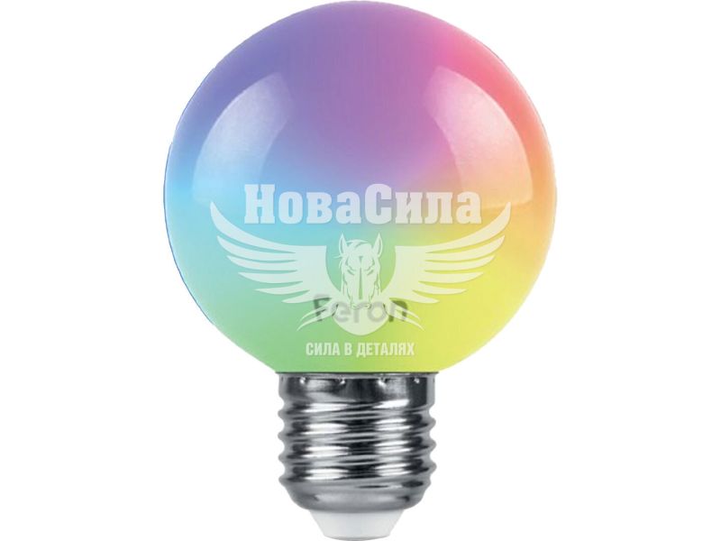 Світлодіодна лампа Feron E27 LB-37 1Вт G45 RGB (7426)