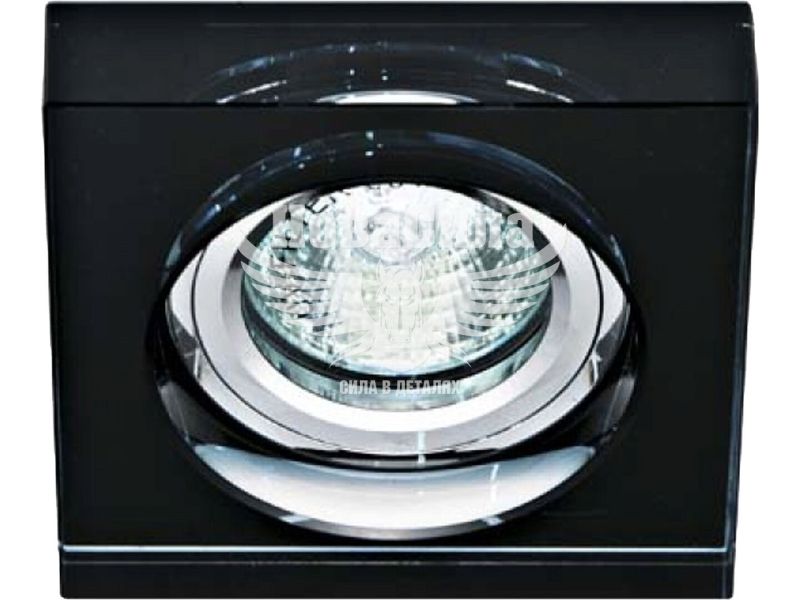 Світильник вбудований Feron 8180-2 квадратний під лампу G5.3 MR16, чорний (3745)