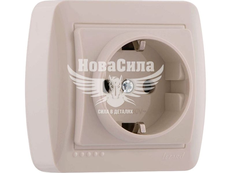 Розетка одинарна Lezard Demet з/з, крем (711-0300-122)