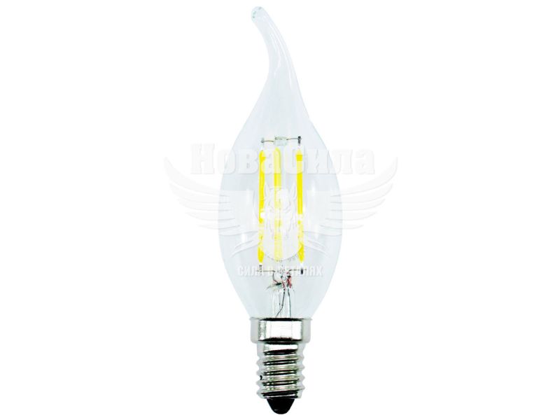 Світлодіодна лампа Delux E14 Filament 4Вт 4000K BL37B Свіча на вітру (90011686)