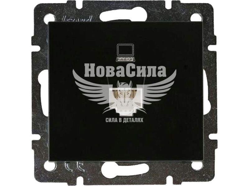 Розетка комп'ютерна Lezard Rain RJ45 CAT5, антрацит, (без рамки) (703-4288-139)