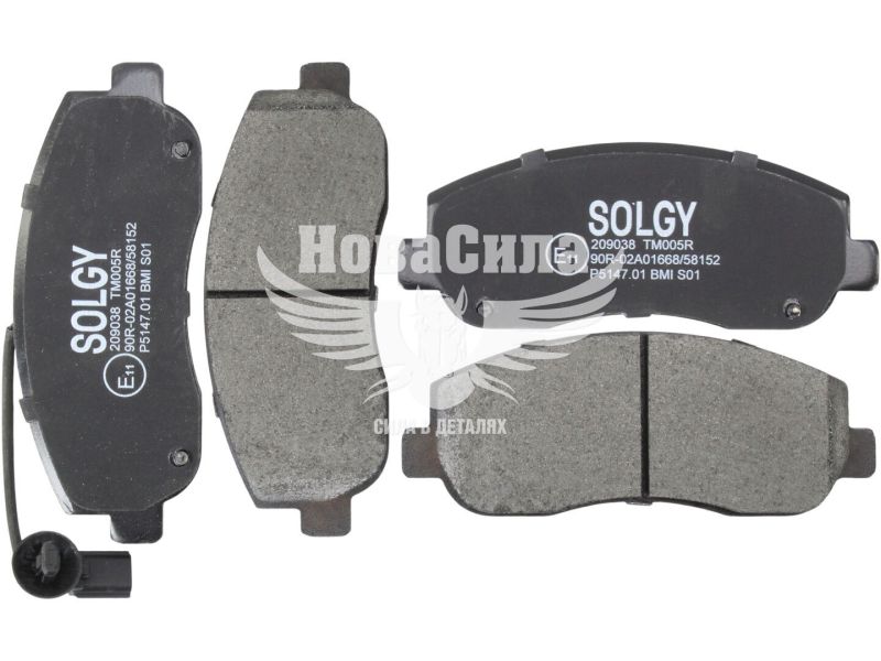 Комплект гальмівних колодок, дисковий гальмо (SOLGY) 209038 NISSAN OPEL RENAULT (209038)