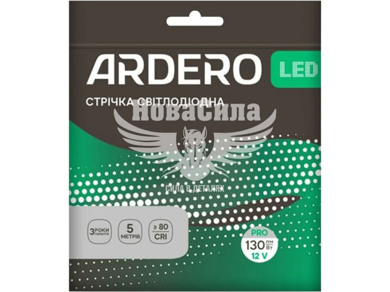 Світлодіодна стрічка Ardero LS612ARD 12В 13.5Вт/м 3000K IP20 5м (8284)